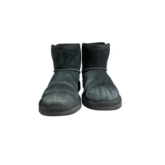 UGG Kids Classic Mini Button Boots Black Suede Size 12 Youth Winter/Fall Short - Picture 5 of 9